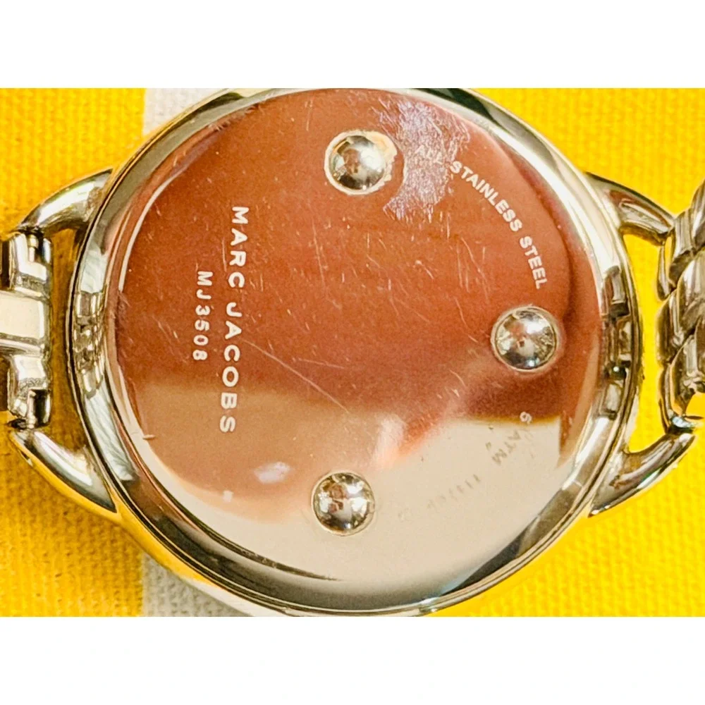 Marc Jacobs Courtney MJ3508 Mother of Pearl Crystal Stainless Steel Watch Silver